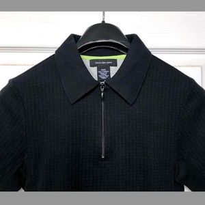 Calvin Klein CK Men's Black Polo Shirt With Zipper Small